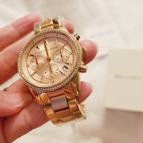 Michael Kors | Accessories | Michael Kors Ritz Chronograph 2 Tones ...